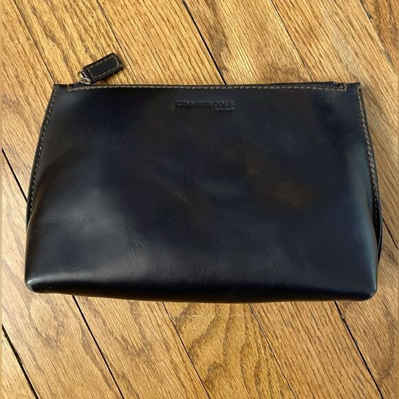 Kenneth Cole Structured Leather Pouch - Picture 1 of 7